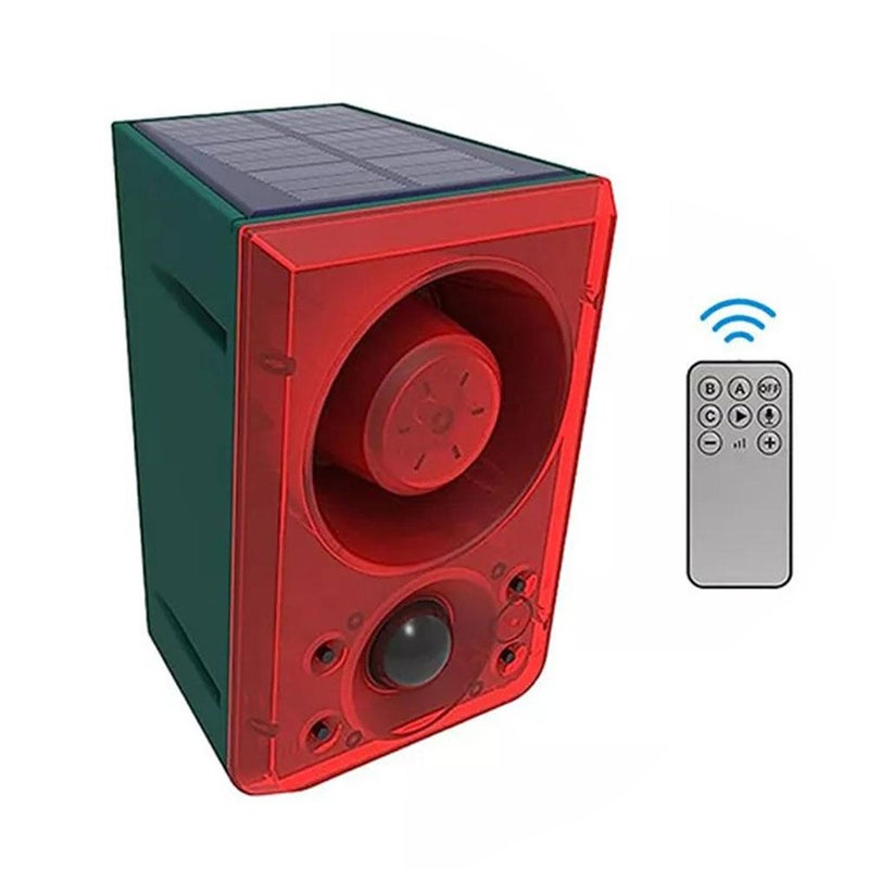 Solar-powered alarm, remote-controlled alarm light, wild boar deterrent, alarm detector, farm, orchard, and warehouse protection. - Image 1